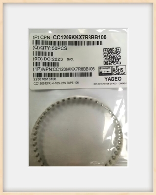 خازن های سرامیکی چند لایه SMD 1.6mm 1206 پوشش 25VDC